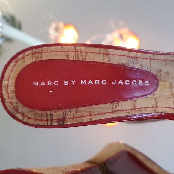 Marc By Marc Jacobs Glossy Red Cork Wedges - Picture 3 of 4